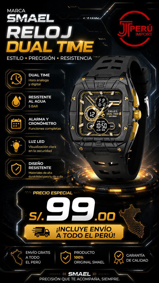 SMAEL 8135 GOLD BLACK