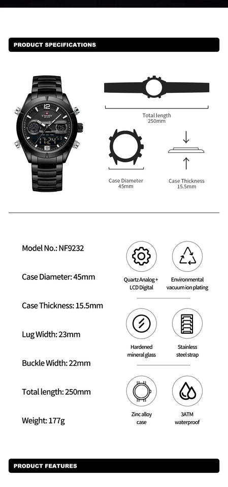NAVIFORCE 9232 NEGRO