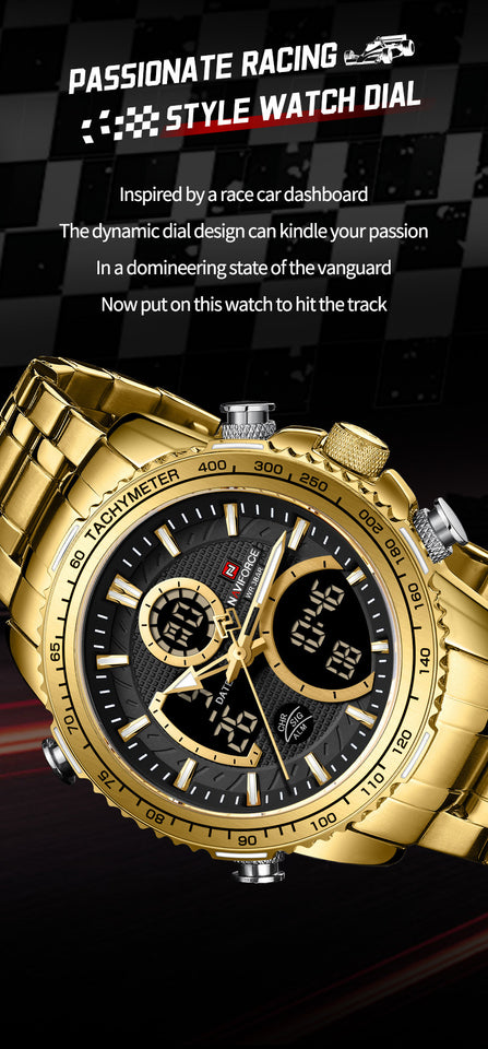 NAVIFORCE 9182 GOLD BLACK